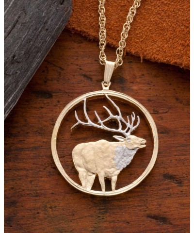 Elk Pendant & Necklace, Medallion Hand Cut $28.00 Necklaces