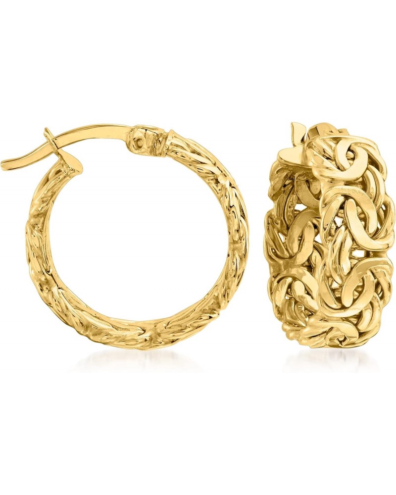 18kt Yellow Gold Byzantine-Link Hoop Earrings $288.20 Earrings