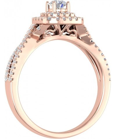 1/2 Carat Cushion cut Halo Diamond Engagement Ring in 10K Gold - IGI Certified Rose Gold $153.00 Rings