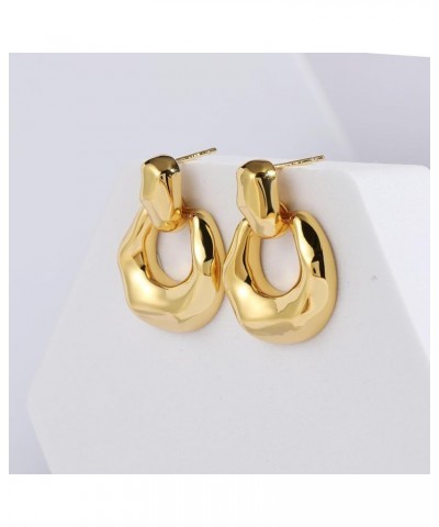 Gold Statement Earrings for Women 14K Gold Plated Big Vintage Geometric Dangle Drop Earrings for Prom Party B-Gold $10.25 Ear...