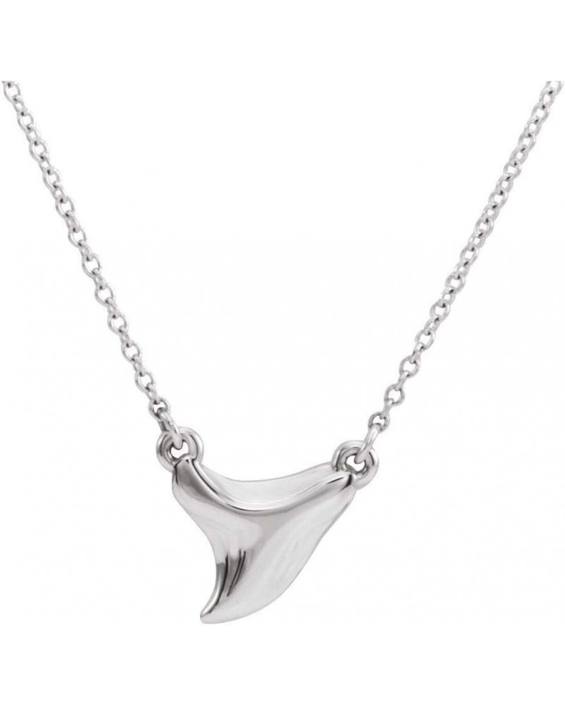 Shark Tooth Charm Pendant Chain Necklace Adjustable 16" to 18" (10mm x 10mm) 14k White Gold $49.98 Necklaces