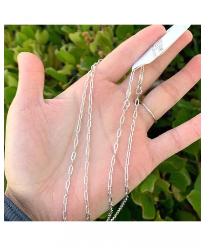 1pc Authentic Sterling Silver 2.5mm 3mm 3.5mm 6.2mm Paperclip Cable Chain Necklace Tarnish Resistant Hypoallergenic Nickel Fr...