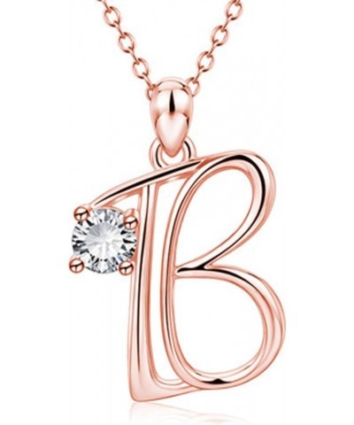 Cubic Zirconia Initial Necklace English Fashion Name Letter Pendant Jewelry Gifts for family Mother Sister Wife B One Size $4...