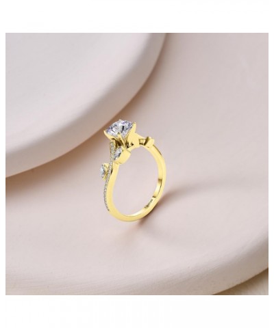 Personalized Floral Moissanite Vine Ring 10K/14K/18K Solid Gold/Sterling Silver Personalized Name Ring Customized Moissanite ...