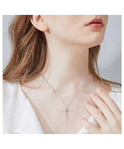 Faith Necklace for Women 925 Sterling Silver Cross Pendant Necklace Birthstone Necklace Christian Religious Jewelry Gifts for...