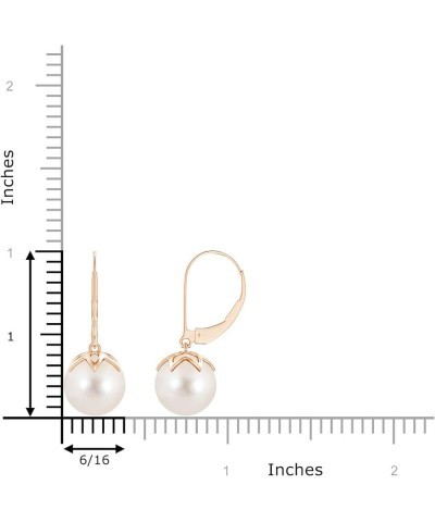 Natural Freshwater Cultured Pearl Drop Earrings for Women Girls in 14K Solid Gold | June Birthstone Jewelry Gift for Her | Bi...