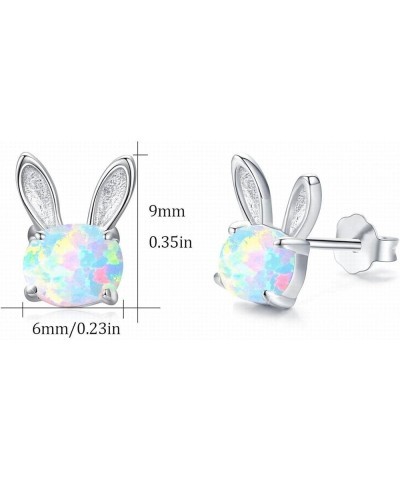 Cute Buuny Ear Shape Earrings Synthetic Opal Star Stud Earrings Petite Earrings Women Gift Earrings Simple Jewelry for Easter...