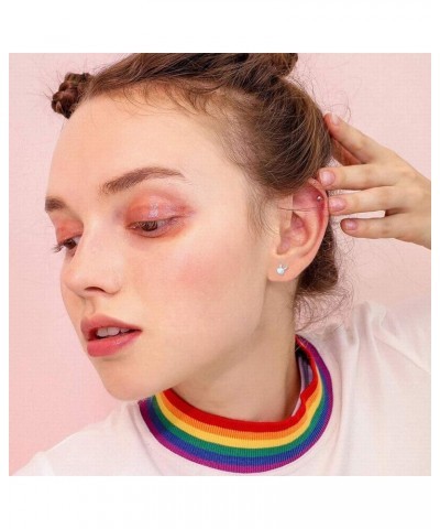 Cute Buuny Ear Shape Earrings Synthetic Opal Star Stud Earrings Petite Earrings Women Gift Earrings Simple Jewelry for Easter...