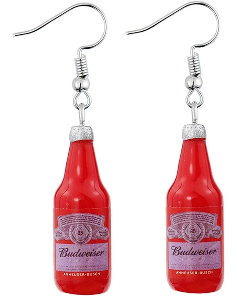 Lovely Beer Mug Dangle Earrings, Cute Beer Bottle Beer Can Drop Earrings for Women Girls Creative Party Jewelry Bottle-red $5...