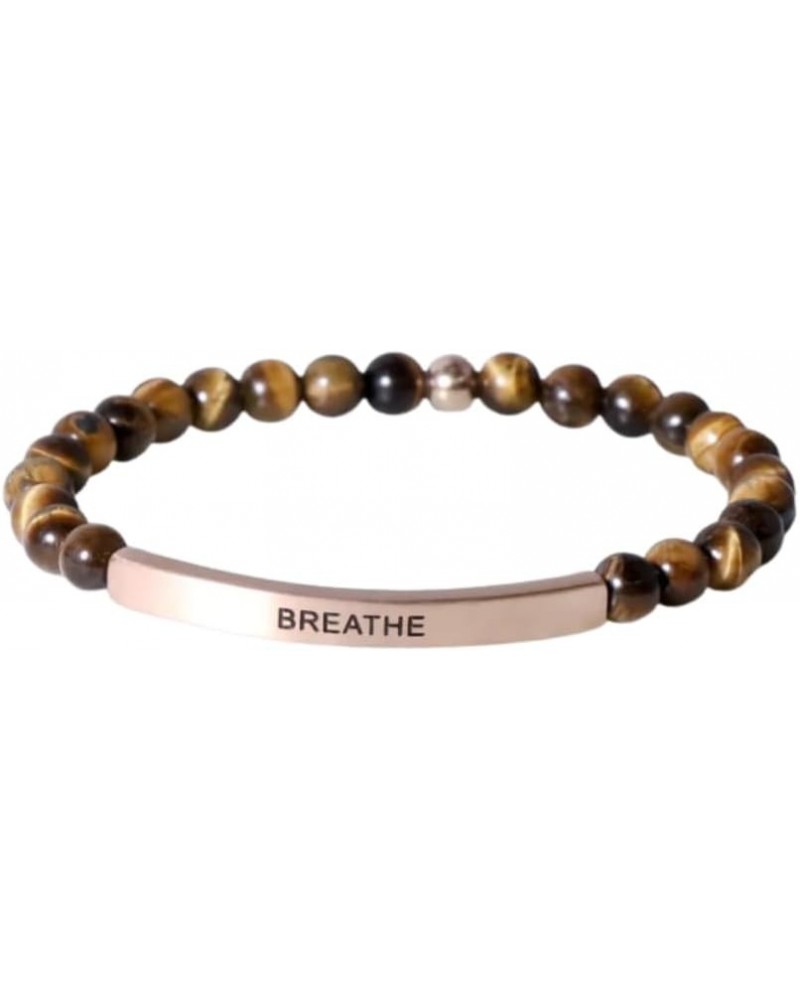 Hope Collection Unisex Stretchable Bracelets - (BREATHE) Tiger Eye $35.07 Bracelets