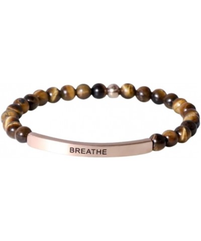 Hope Collection Unisex Stretchable Bracelets - (BREATHE) Tiger Eye $35.07 Bracelets