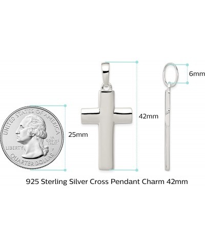 Solid 925 Sterling Silver Cross Pendant Charm - 42mm x 20mm - Jewelry Gifts For Women Wife Mom Gifts For Men Husband Dad $31....