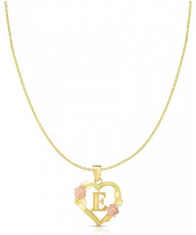 10k Yellow and Rose Gold A-Z Initial Heart Pendant with Optional Necklace E with Necklace $31.24 Necklaces