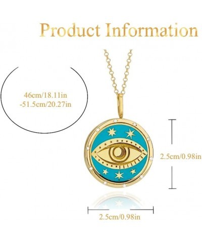 Tarot 18K Gold Plated Titanium Steel Necklace Round Pendant Necklace Moon Sun Necklace Eyes Stainless Steel Necklace Choker C...