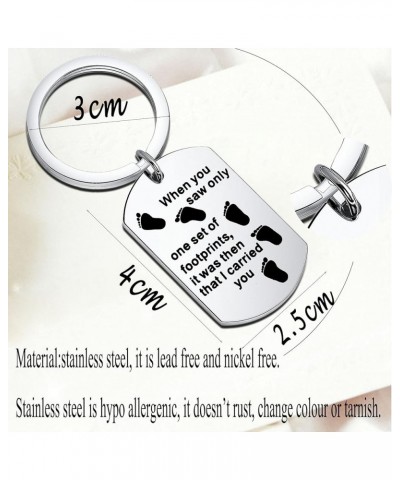 Footprints In The Sand Prayer Cross Keychain Religious Jewelry Christian Gift Cross Footprints Carried Dt $10.64 Others