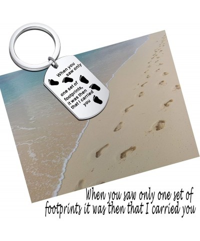 Footprints In The Sand Prayer Cross Keychain Religious Jewelry Christian Gift Cross Footprints Carried Dt $10.64 Others