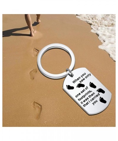 Footprints In The Sand Prayer Cross Keychain Religious Jewelry Christian Gift Cross Footprints Carried Dt $10.64 Others