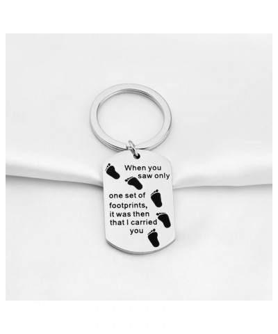 Footprints In The Sand Prayer Cross Keychain Religious Jewelry Christian Gift Cross Footprints Carried Dt $10.64 Others