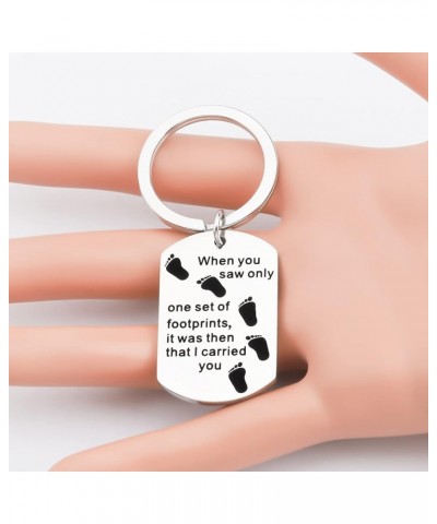 Footprints In The Sand Prayer Cross Keychain Religious Jewelry Christian Gift Cross Footprints Carried Dt $10.64 Others