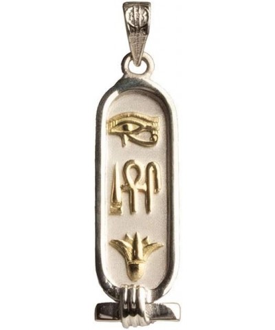 Handmade Health, Life and Happiness Cartouche Pendant - Available in 14K Gold, 18K Gold, Gemstone and Sterling Silver - Hiero...