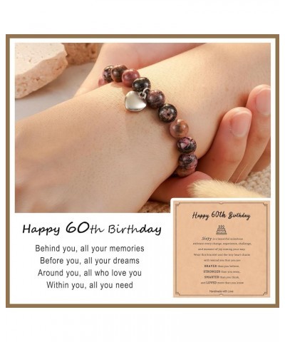 13/16/18/21/30/40/50/60/70/80 Birthday Gifts for Girls Women, Natural Stone Heart Bracelets for Mom Auntie Wife Friend Sister...