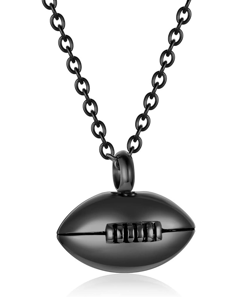 Rugby Urn Necklace for Ashes Sport Cremation Jewelry Stainless Steel American Football Memorial Urn Necklace Pendant for Wome...