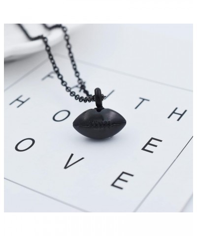 Rugby Urn Necklace for Ashes Sport Cremation Jewelry Stainless Steel American Football Memorial Urn Necklace Pendant for Wome...