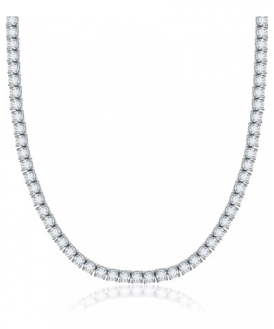 Unisex Sterling Silver 4mm Cubic Zirconia Tennis Necklace Available in 16"-36" … Silver 30.0 Inches $42.21 Necklaces