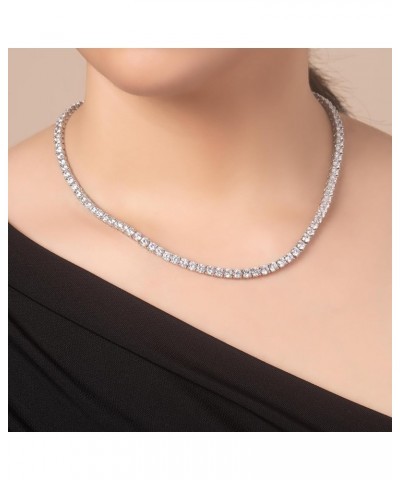 Unisex Sterling Silver 4mm Cubic Zirconia Tennis Necklace Available in 16"-36" … Silver 30.0 Inches $42.21 Necklaces