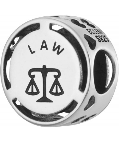 Job Career Professions 925 Sterling Silver Charm Bead For Pandora & Similar Charm Bracelets or Necklaces Law Lawyer Judge Par...