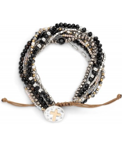 DEMDACO Beaded Love One Size Glass and Metal Charm Bracelet Black Beaded $23.34 Bracelets