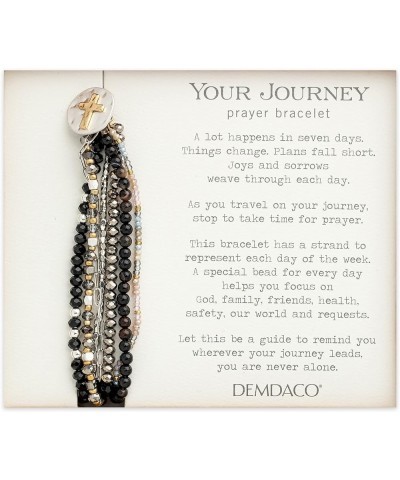 DEMDACO Beaded Love One Size Glass and Metal Charm Bracelet Black Beaded $23.34 Bracelets