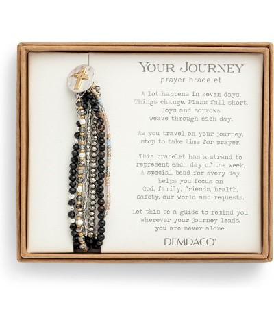 DEMDACO Beaded Love One Size Glass and Metal Charm Bracelet Black Beaded $23.34 Bracelets