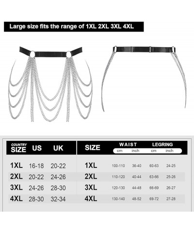 Waist belts Body chain harness for women Plump Large size Festival rave Halloween Punk gothic Plus size Lingerie cage Black $...