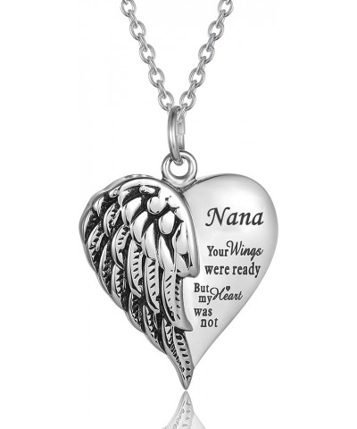 Cremation Jewelry for Ashes Engraved Your Wings were Ready but My Heart was Not Heart Urn Necklace Memorial Pendant TX-Nana $...