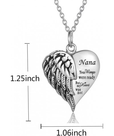 Cremation Jewelry for Ashes Engraved Your Wings were Ready but My Heart was Not Heart Urn Necklace Memorial Pendant TX-Nana $...