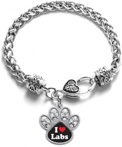 Silver Pave Paw Charm Bracelet with Cubic Zirconia Jewelry I Love Labs $11.59 Bracelets