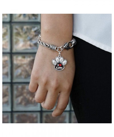 Silver Pave Paw Charm Bracelet with Cubic Zirconia Jewelry I Love Labs $11.59 Bracelets