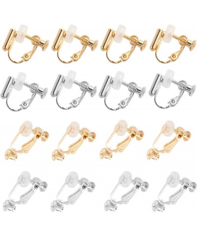 16 Packs Clip-on Earring Converter with Silicon Earring Pads, Easy Open Loop for DIY Earring and Turn Any Studs or Pierced in...