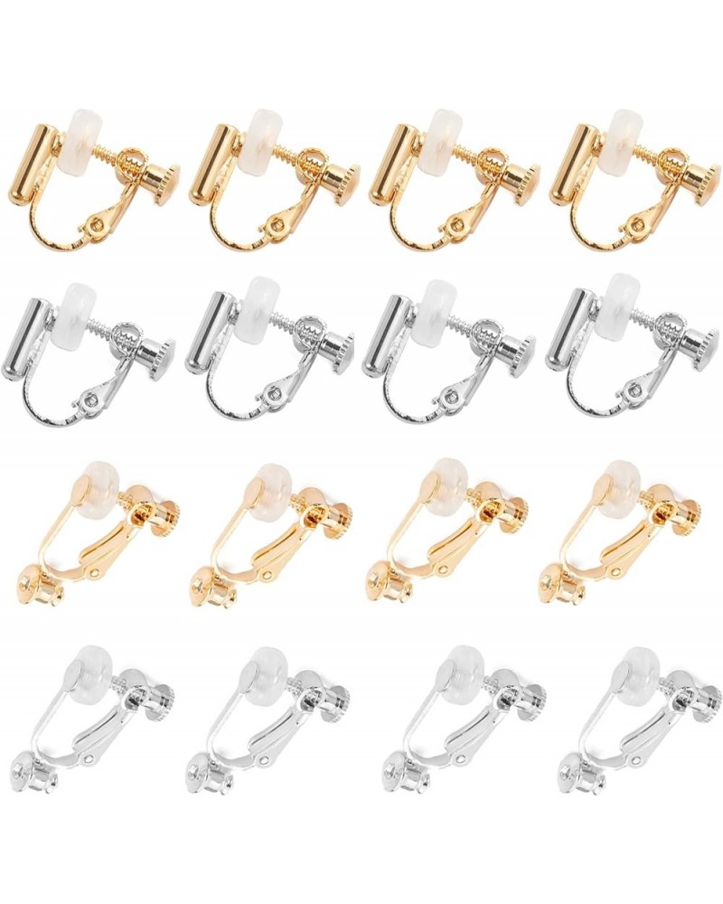 16 Packs Clip-on Earring Converter with Silicon Earring Pads, Easy Open Loop for DIY Earring and Turn Any Studs or Pierced in...