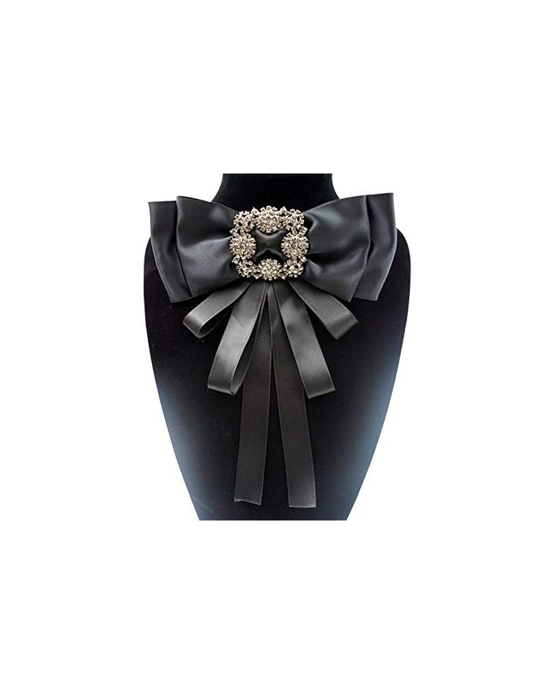 Rhinestore Crystal Dangle Wedding Party Bow Tie Women/Men Ribbon Pre Tied Neck Tie Adustable Brooch Pin Clip black/J20 $9.68 ...