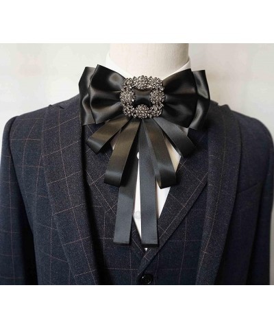 Rhinestore Crystal Dangle Wedding Party Bow Tie Women/Men Ribbon Pre Tied Neck Tie Adustable Brooch Pin Clip black/J20 $9.68 ...