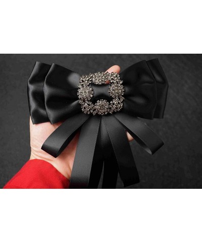 Rhinestore Crystal Dangle Wedding Party Bow Tie Women/Men Ribbon Pre Tied Neck Tie Adustable Brooch Pin Clip black/J20 $9.68 ...