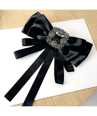 Rhinestore Crystal Dangle Wedding Party Bow Tie Women/Men Ribbon Pre Tied Neck Tie Adustable Brooch Pin Clip black/J20 $9.68 ...