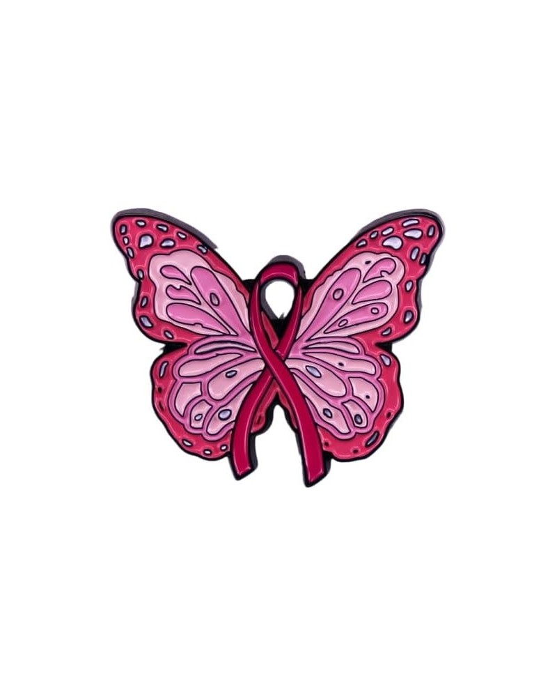 Pink Ribbon Breast Cancer Awareness Brooches Pin,Love Faith Strength Hope Butterfly Design,Rhinestone Pink Ribbon Hope Lapel ...