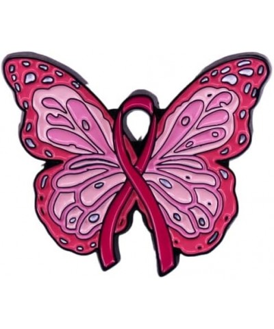 Pink Ribbon Breast Cancer Awareness Brooches Pin,Love Faith Strength Hope Butterfly Design,Rhinestone Pink Ribbon Hope Lapel ...