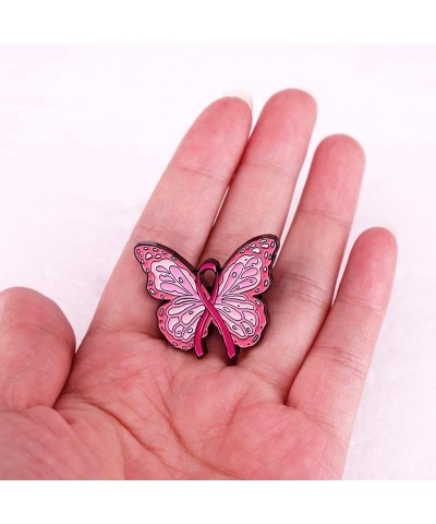 Pink Ribbon Breast Cancer Awareness Brooches Pin,Love Faith Strength Hope Butterfly Design,Rhinestone Pink Ribbon Hope Lapel ...