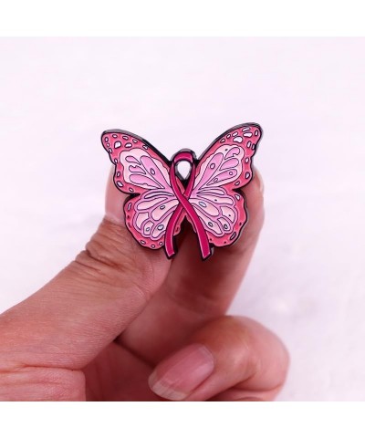 Pink Ribbon Breast Cancer Awareness Brooches Pin,Love Faith Strength Hope Butterfly Design,Rhinestone Pink Ribbon Hope Lapel ...