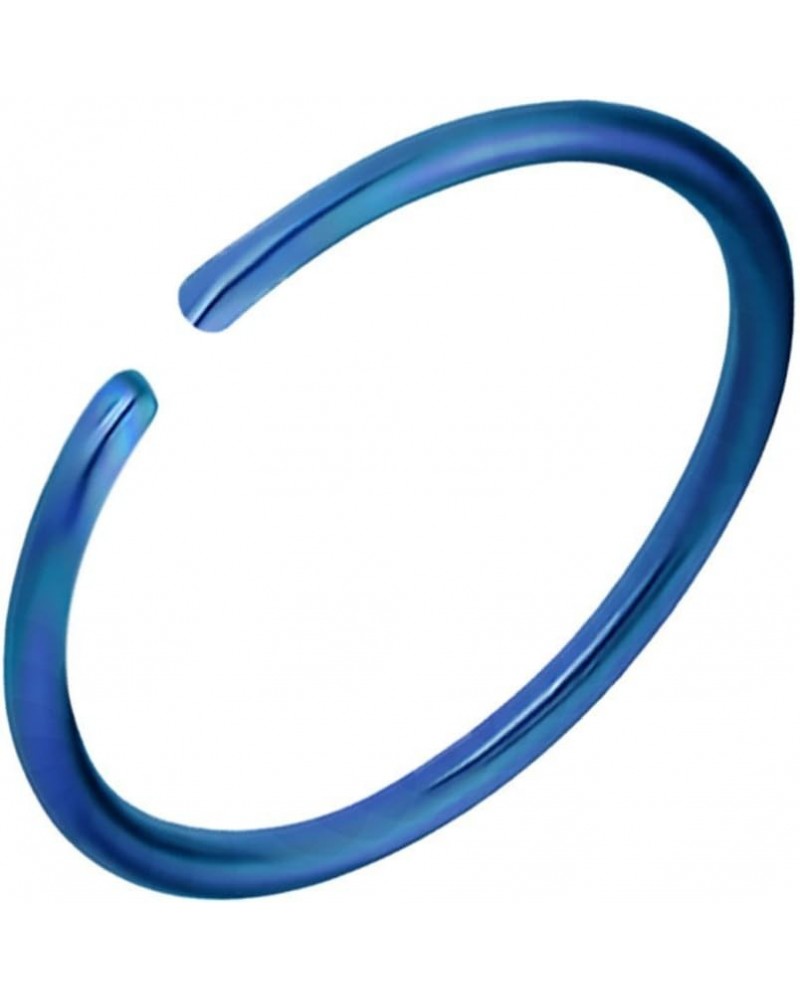 20G Surgical Steel Colored Seamless Nose Ring & Cartilage Hoop with Comfort Round Ends (Sold Individually) 20G 8mm Blue $8.69...