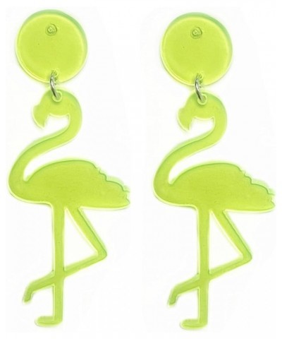 Colorful Transparent Acrylic Flamingo Dangle Drop Earrings Lightweight Cartoon Resin Flamingo Animals Earrings for Women Girl...